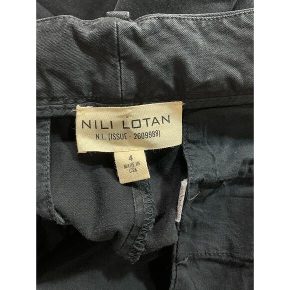 Nili Lotan High-Rise Black Cotton Wide Leg Jeans Size 4 - Picture 4 of 5